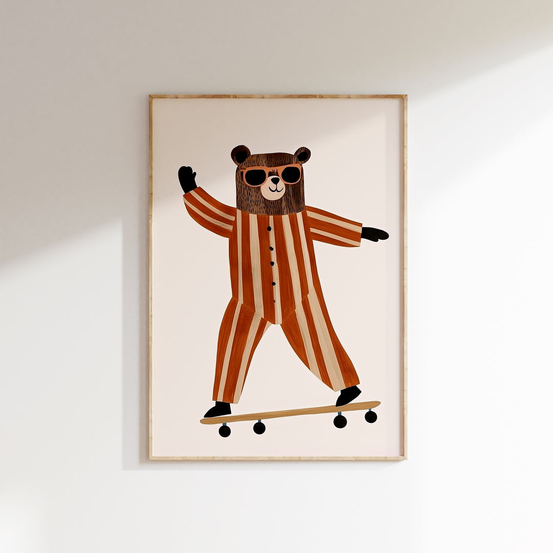 Skateboarding Bear