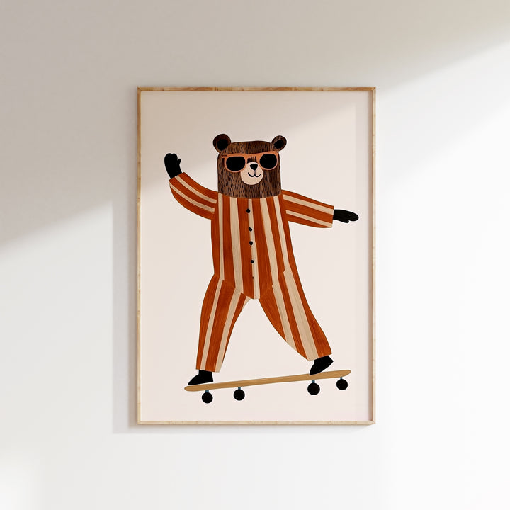 Skateboarding Bear