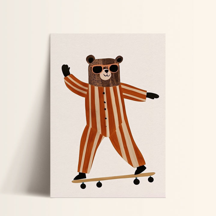 Skateboarding Bear