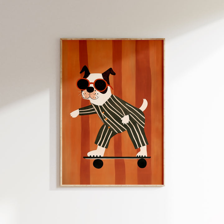 Cool Dog Skateboarding