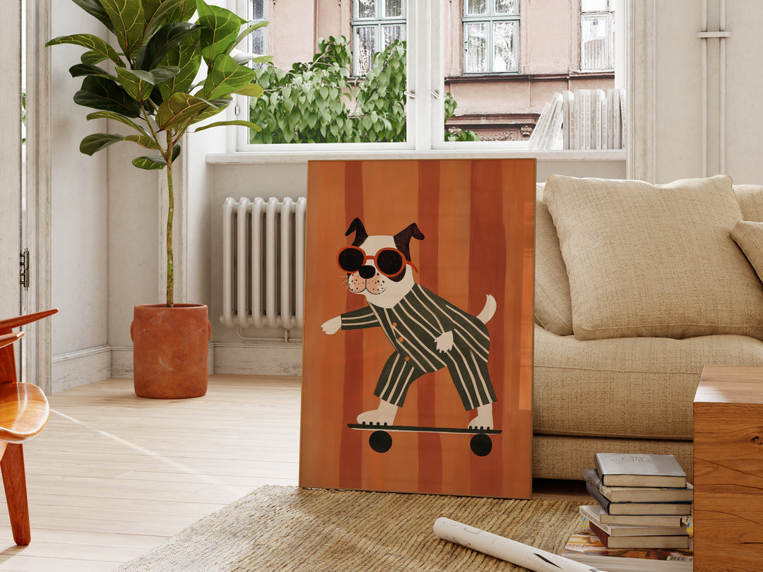 Cool Dog Skateboarding