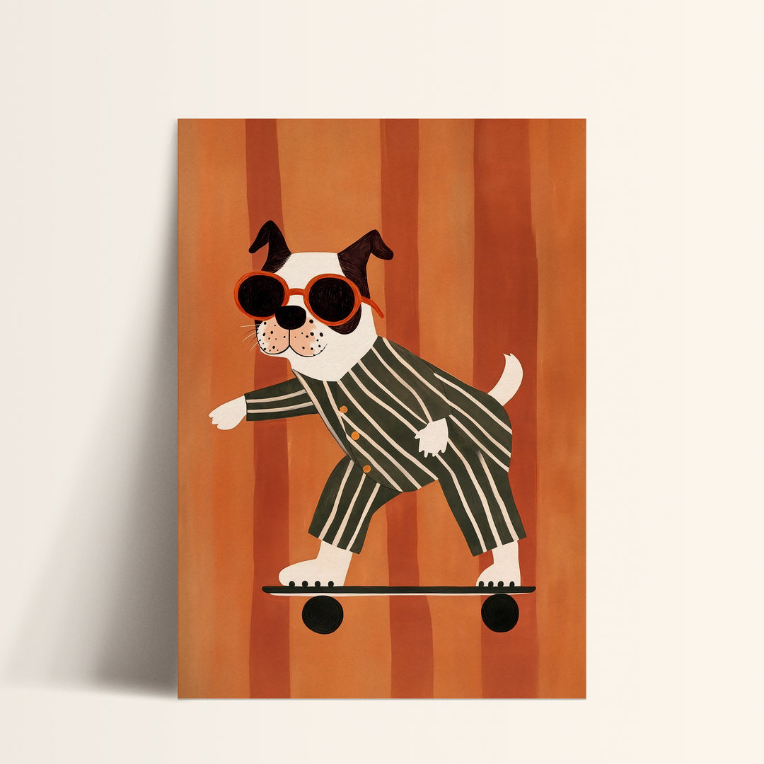 Cool Dog Skateboarding