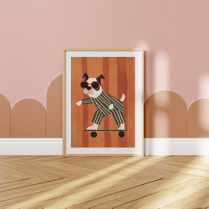 Cool Dog Skateboarding