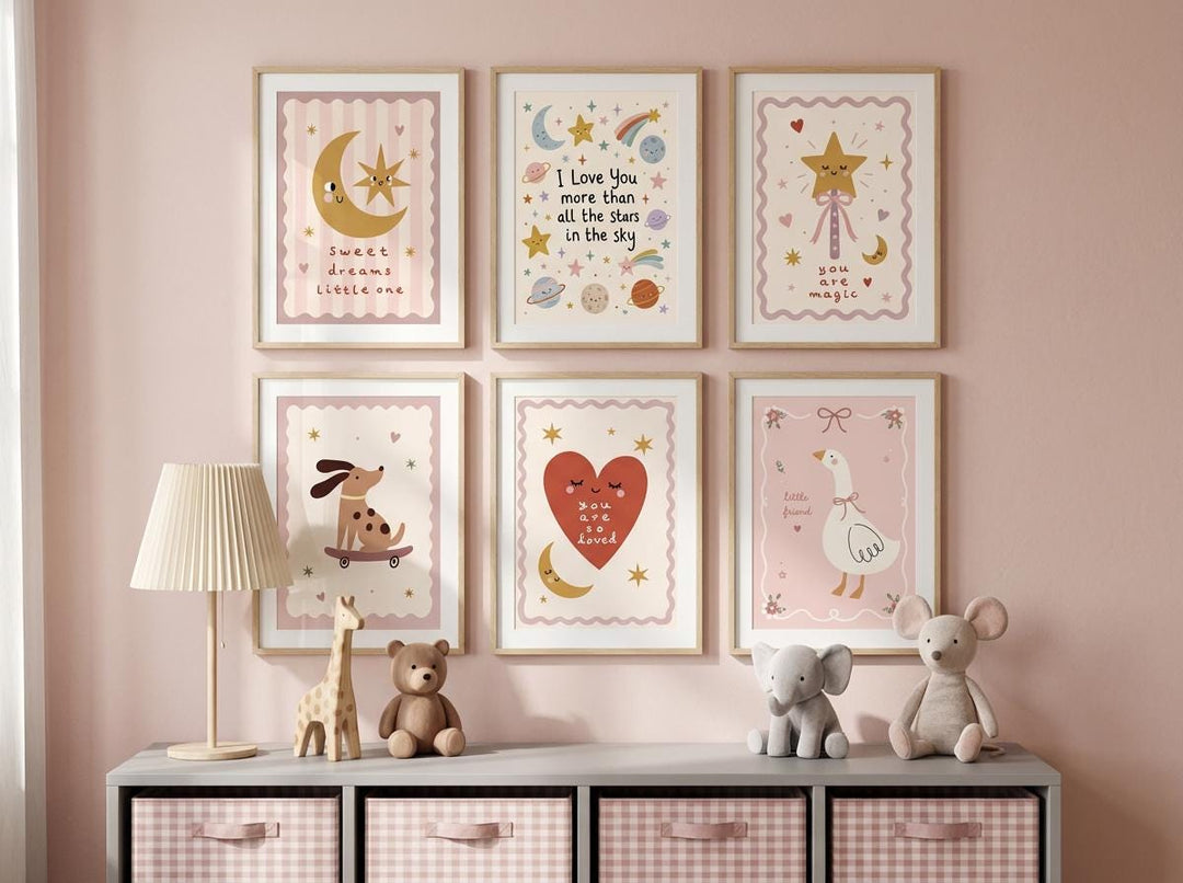 Blush Pink Nursery Wall Art Bundle | 62 Printable Girls Room Prints