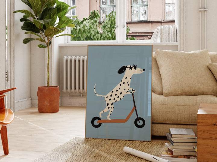 Dalmatian on Scooter