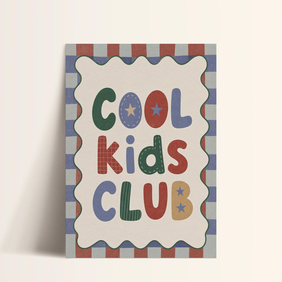 The image is a poster for a children's club, featuring colorful text and decorative elements.