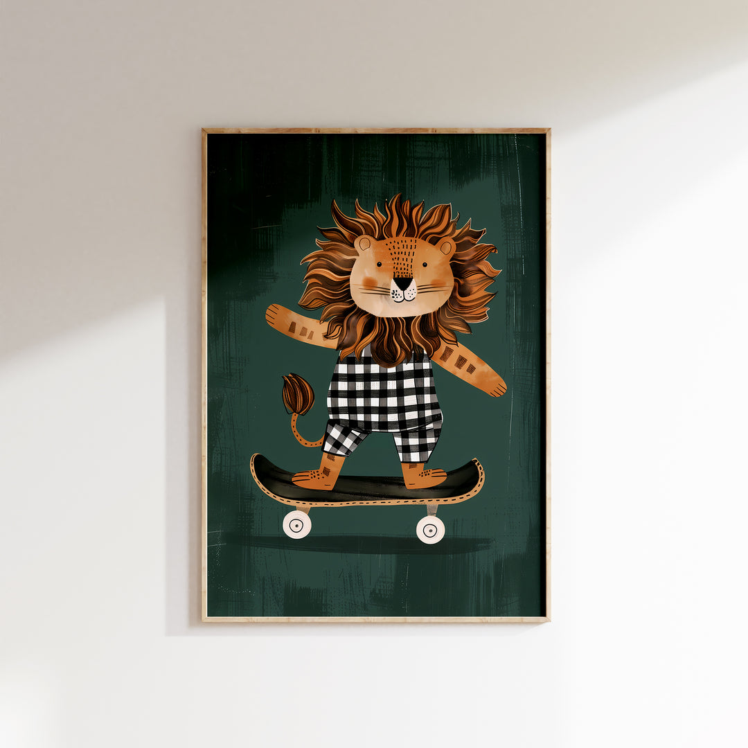 Lion Skateboarding Green