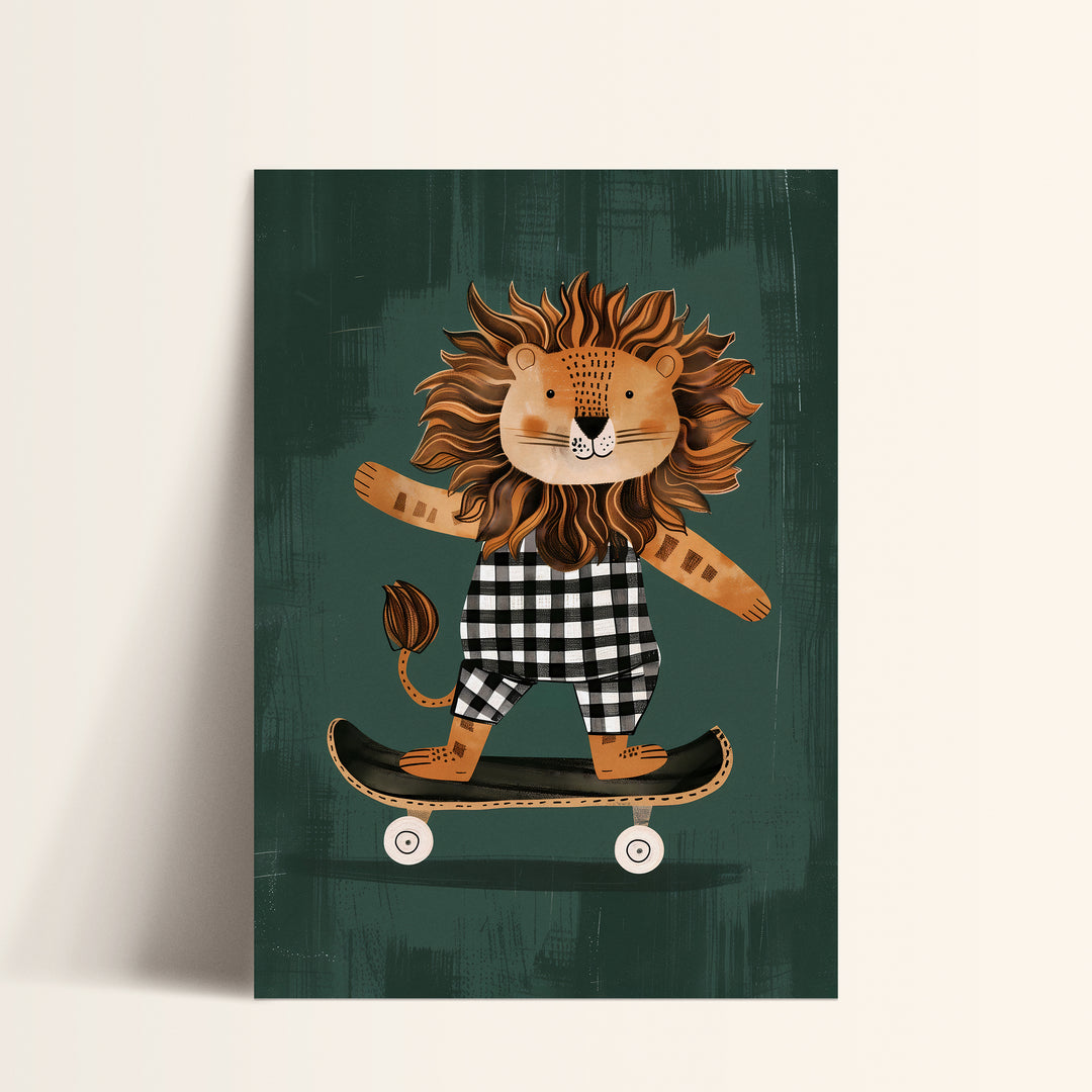 Lion Skateboarding Green