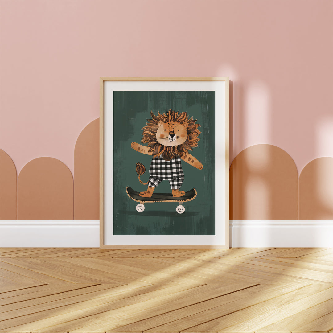 Lion Skateboarding Green