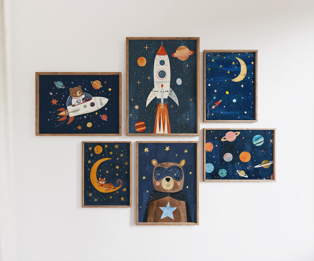 Space Nursery Wall Art Bundle | 26 Printable Galaxy & Astronaut Prints