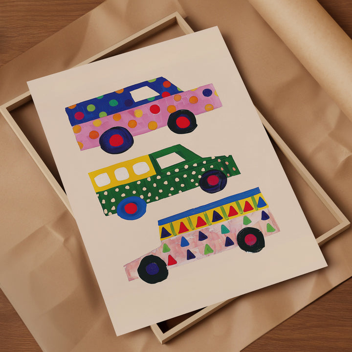 a card with a picture of a car on it