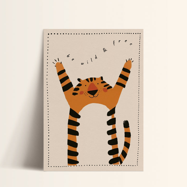 a card with a picture of a tiger on it