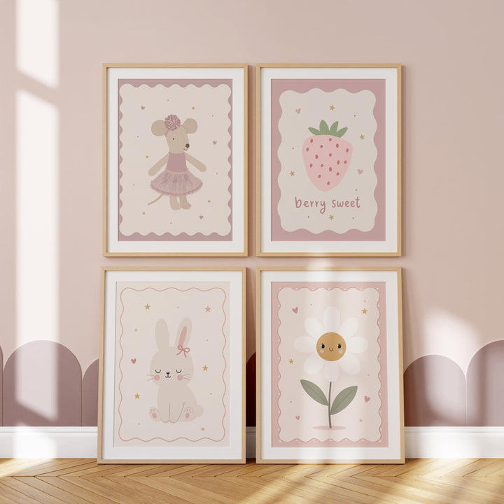 Blush Pink Nursery Wall Art Bundle | 62 Printable Girls Room Prints