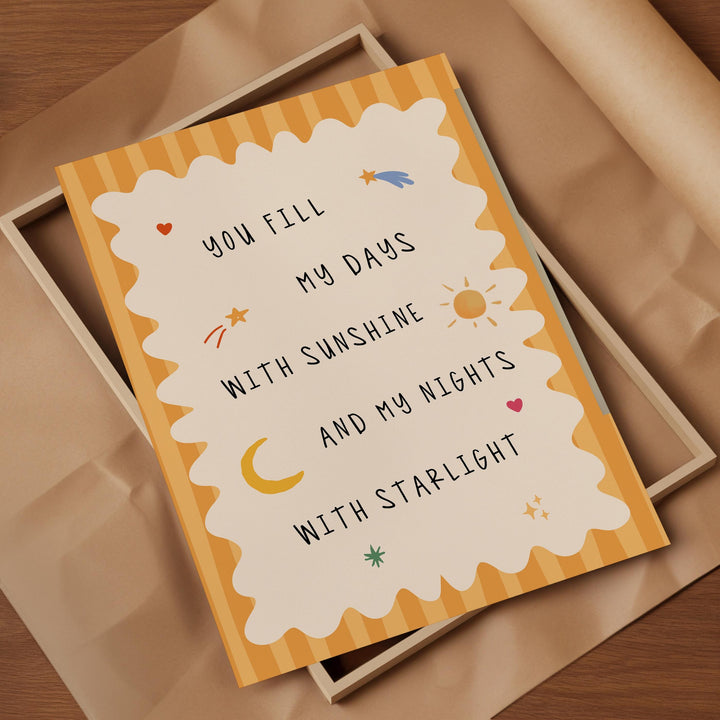 a greeting card in a box on a table