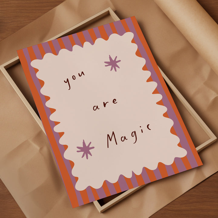 a card that says you are magic in a box