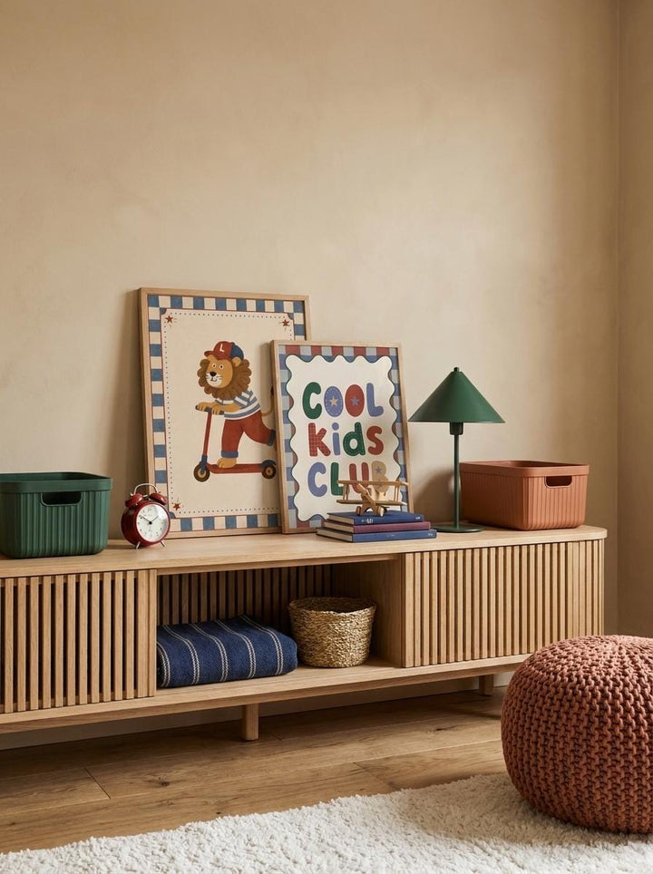Boys Nursery Wall Art Bundle | 40 Printable Navy & Eclectic Kids Prints