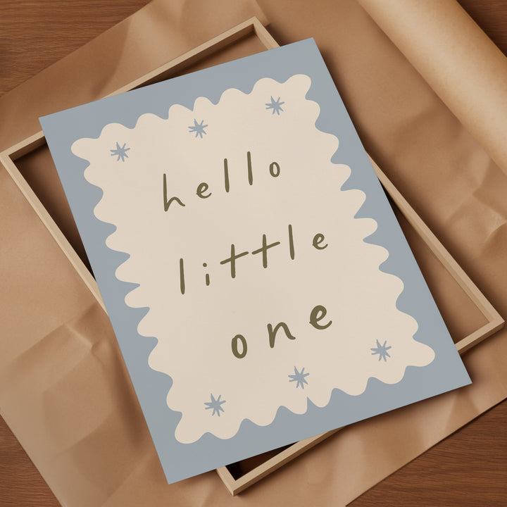 a card that says hello little one on it