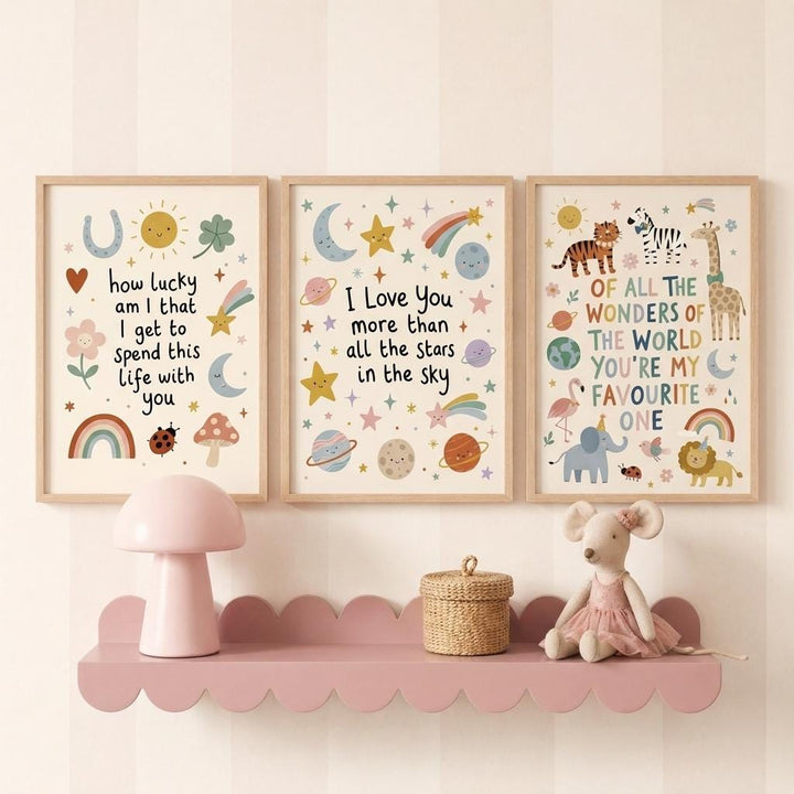 Blush Pink Nursery Wall Art Bundle | 62 Printable Girls Room Prints