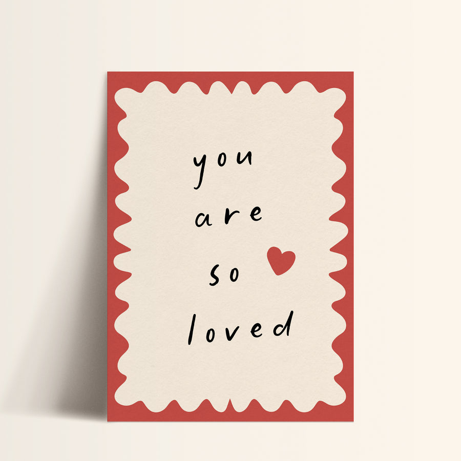 a card with the words you are so loved on it