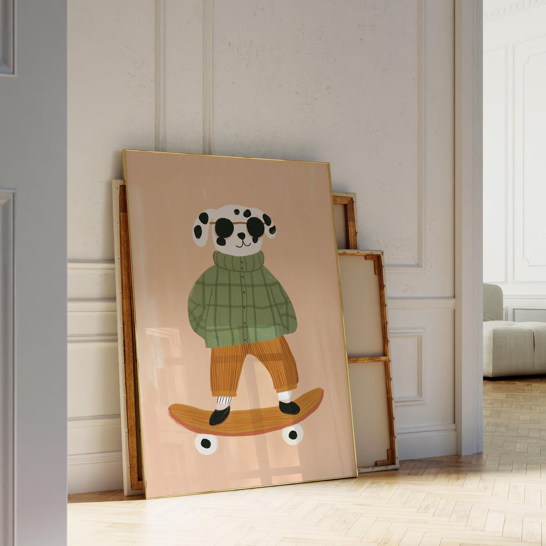 a picture of a panda on a skateboard