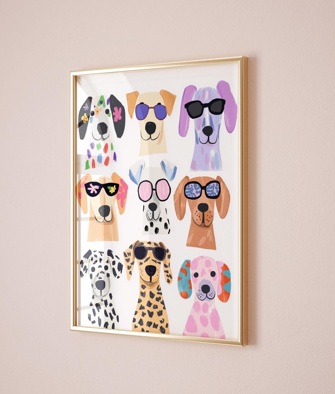a picture of a group of dogs wearing sunglasses