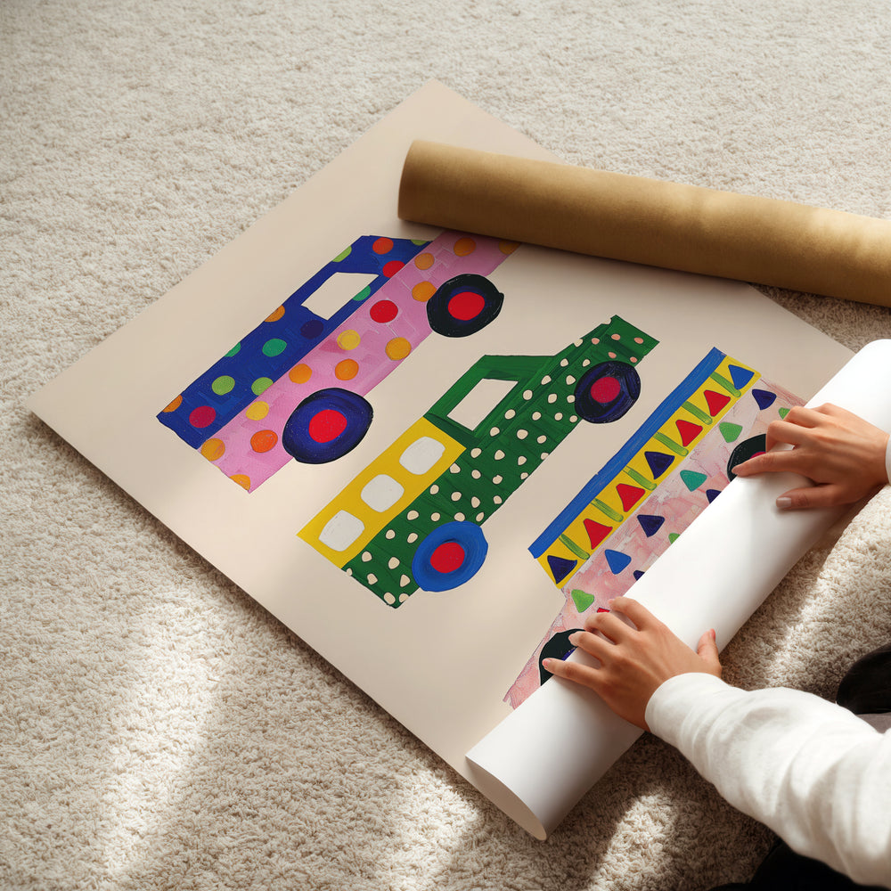 a child is playing with a construction truck craft