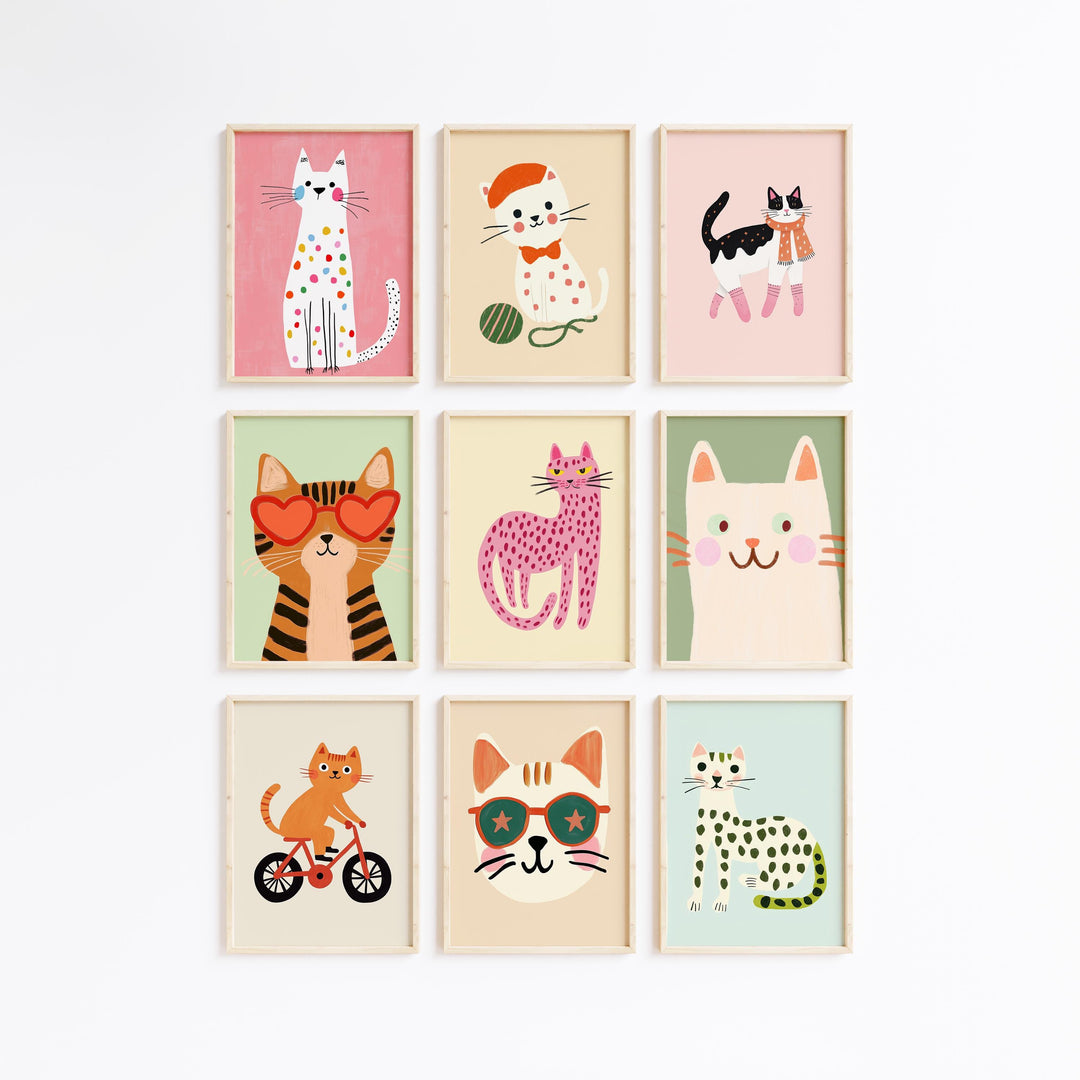 70 Playful Cat Wall Art Prints Bundle
