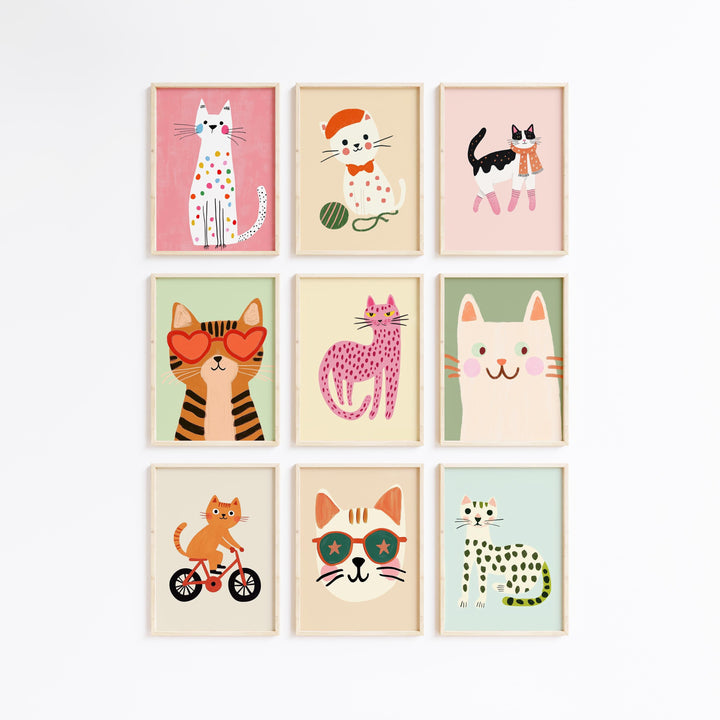 70 Playful Cat Wall Art Prints Bundle