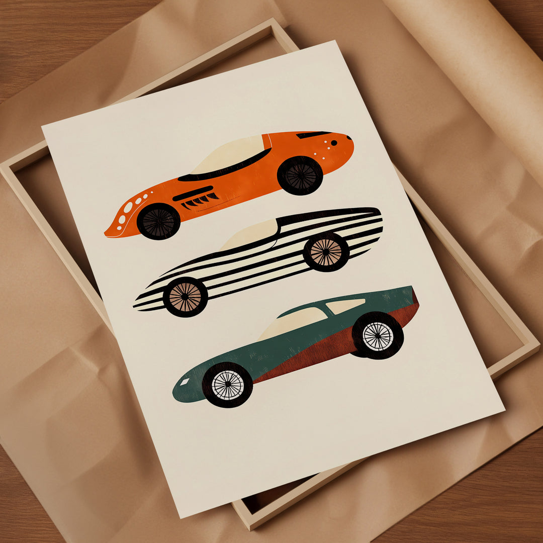 a card with a picture of a car on it