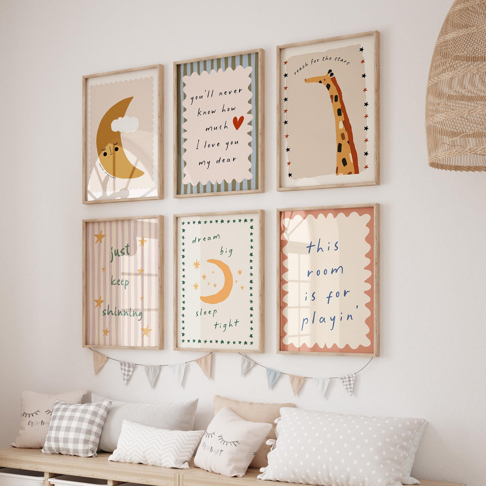 Inspirational Wall Art Bundle, Nursery Prints Whimsical Art
