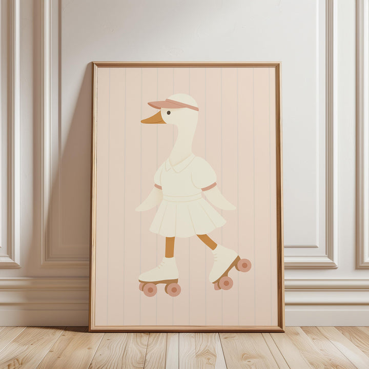 a picture of a duck on a skateboard