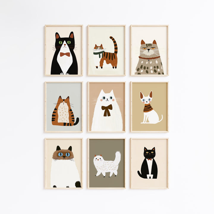 70 Playful Cat Wall Art Prints Bundle
