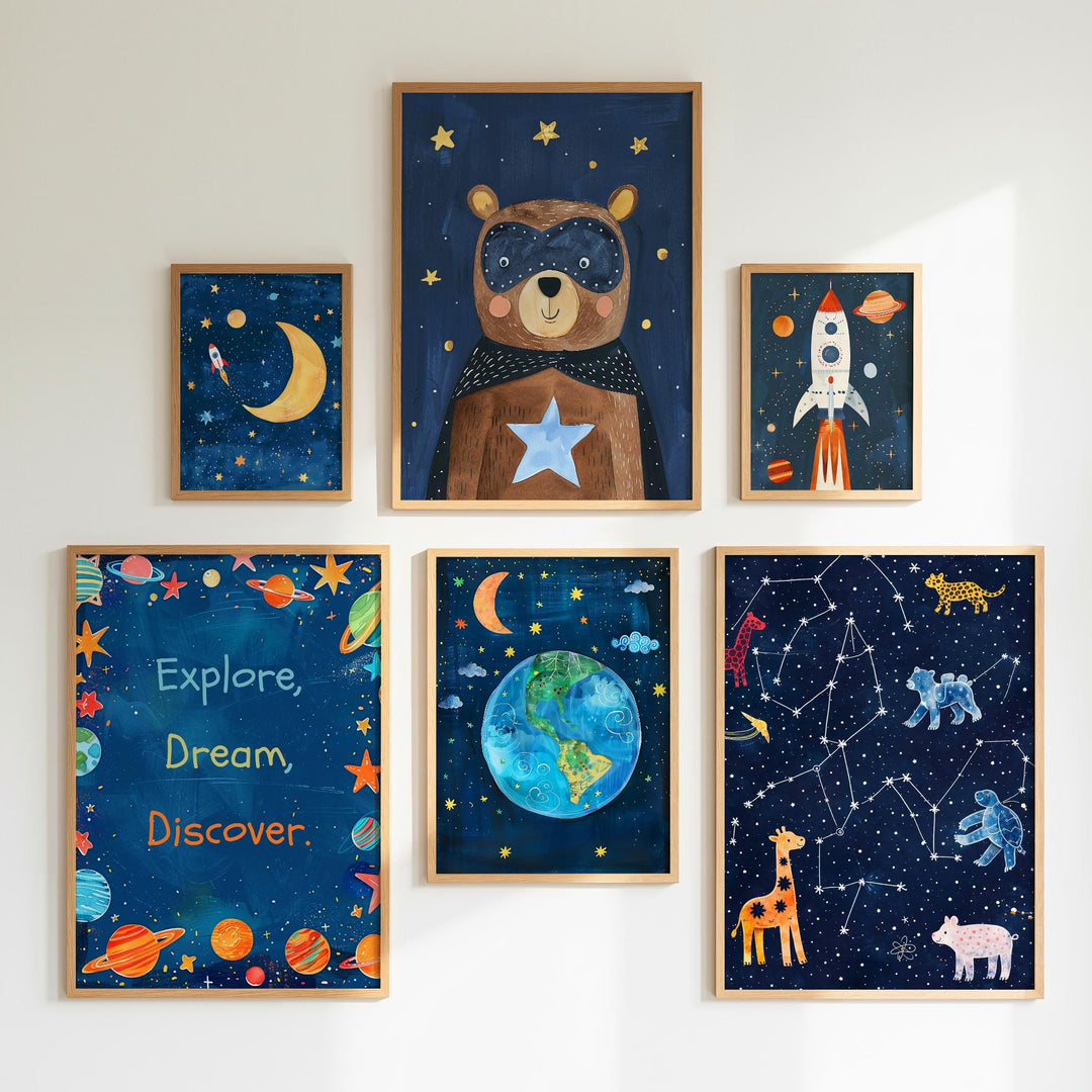 Space Nursery Wall Art Bundle | 26 Printable Galaxy & Astronaut Prints