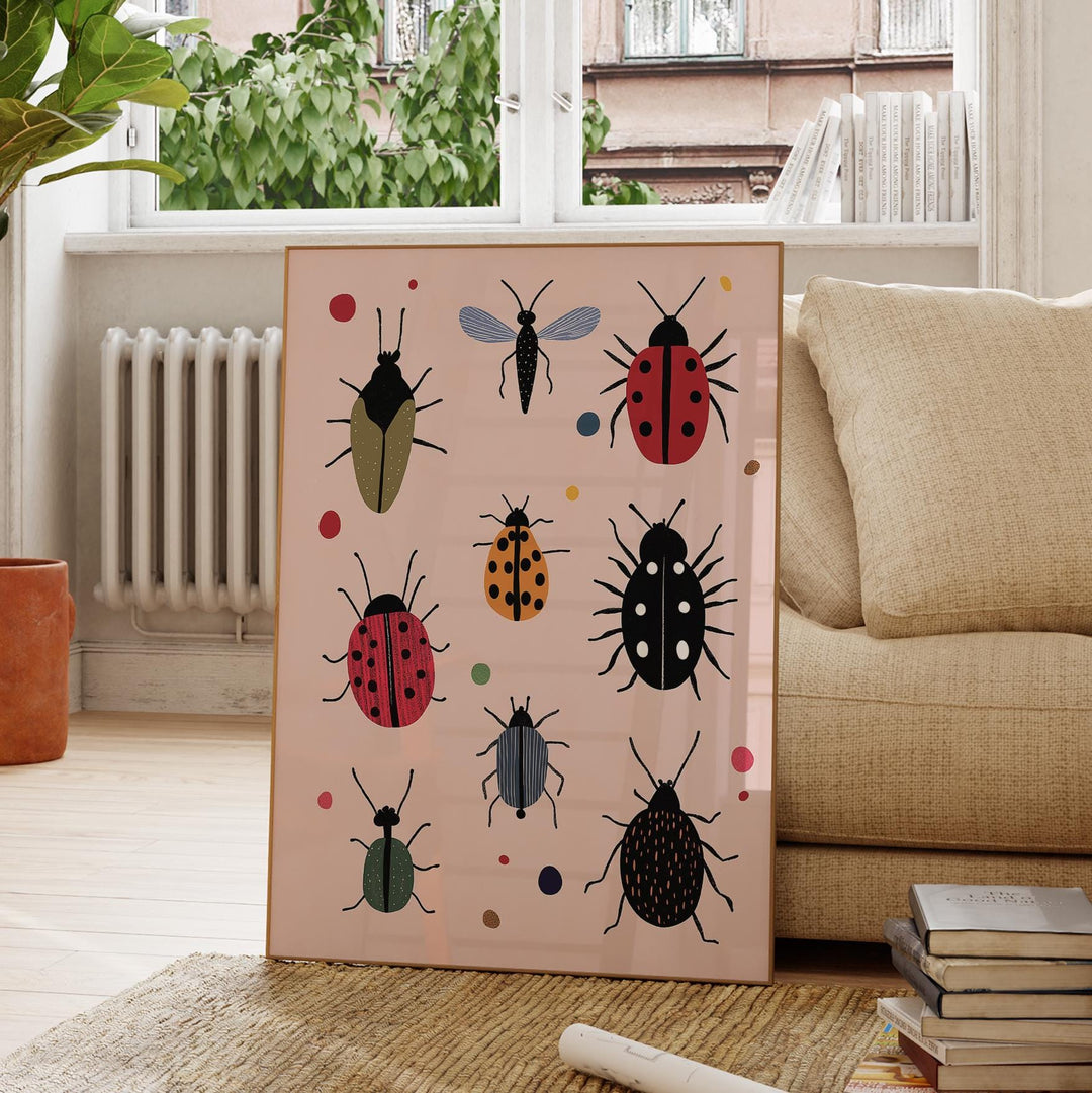 a picture of a group of bugs on a wall