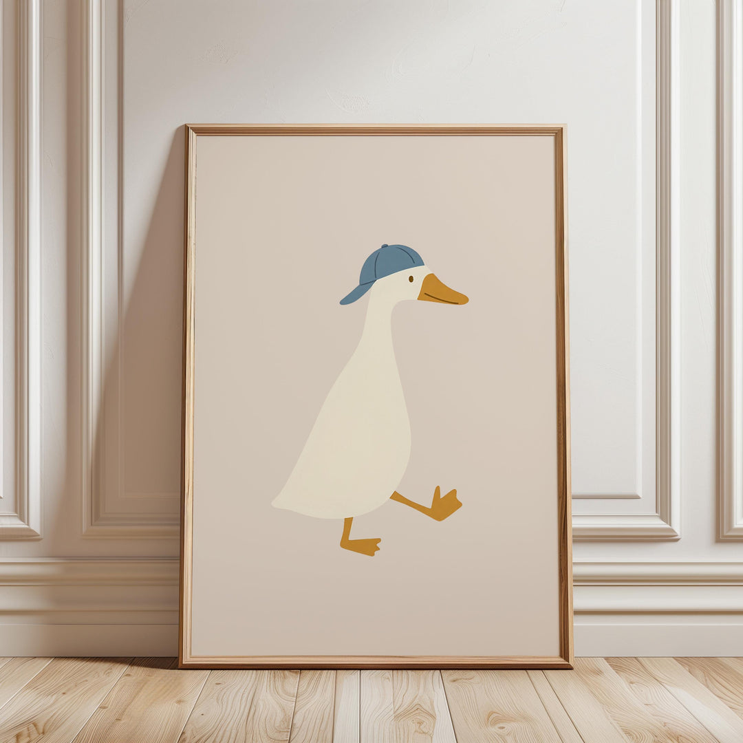 a picture of a duck wearing a hat
