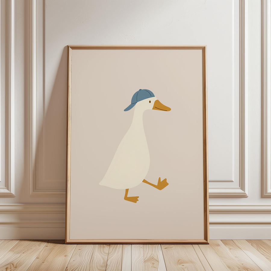 a picture of a duck wearing a hat