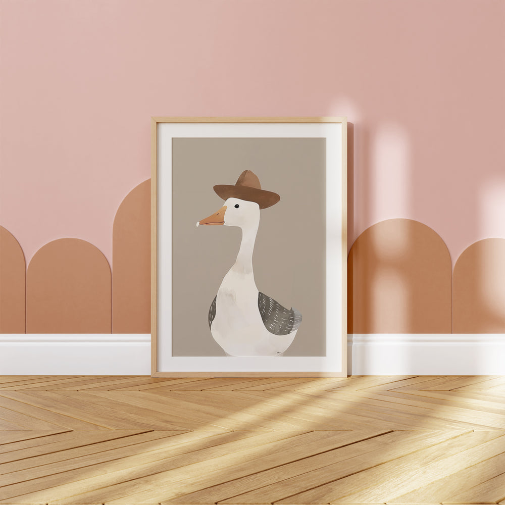 a picture of a duck wearing a hat