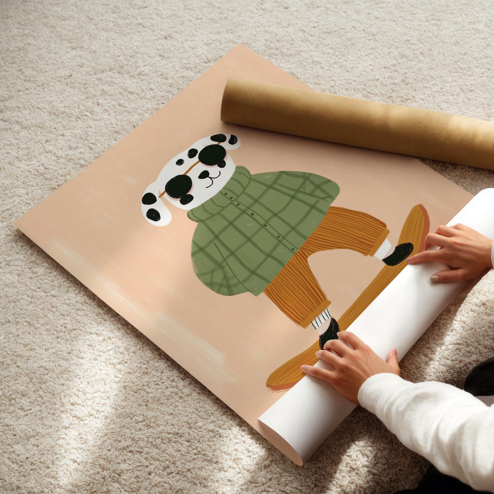 a child is painting a picture on the floor