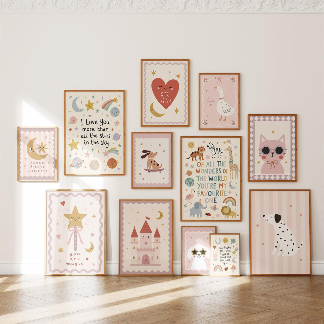 Blush Pink Nursery Wall Art Bundle | 62 Printable Girls Room Prints