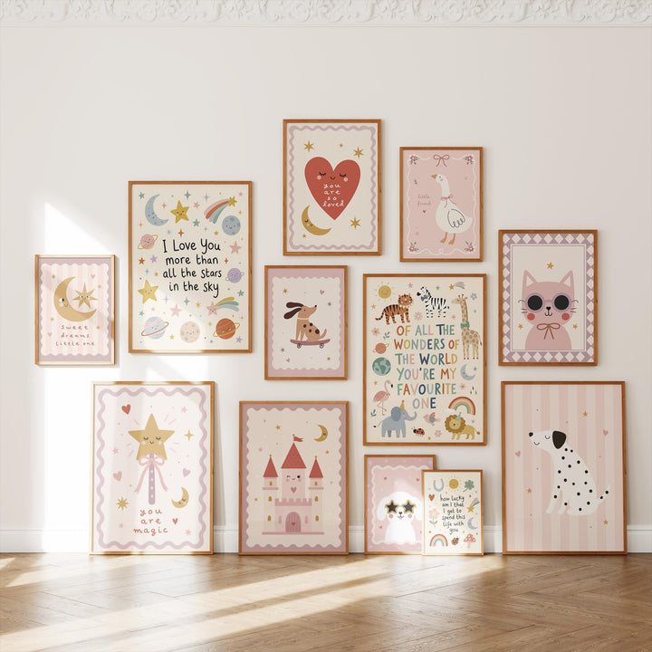 Blush Pink Nursery Wall Art Bundle | 62 Printable Girls Room Prints