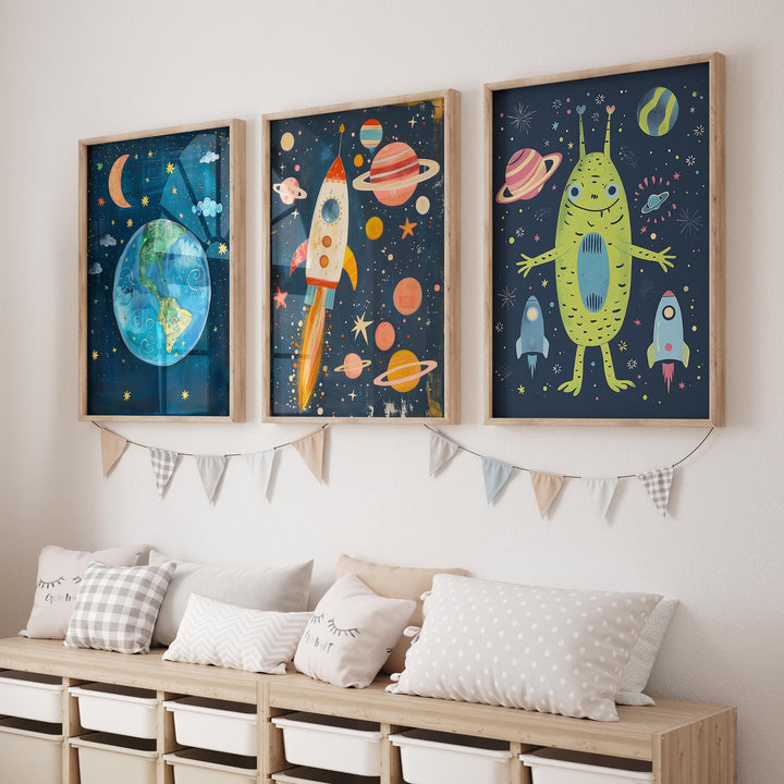 Space Nursery Wall Art Bundle | 26 Printable Galaxy & Astronaut Prints