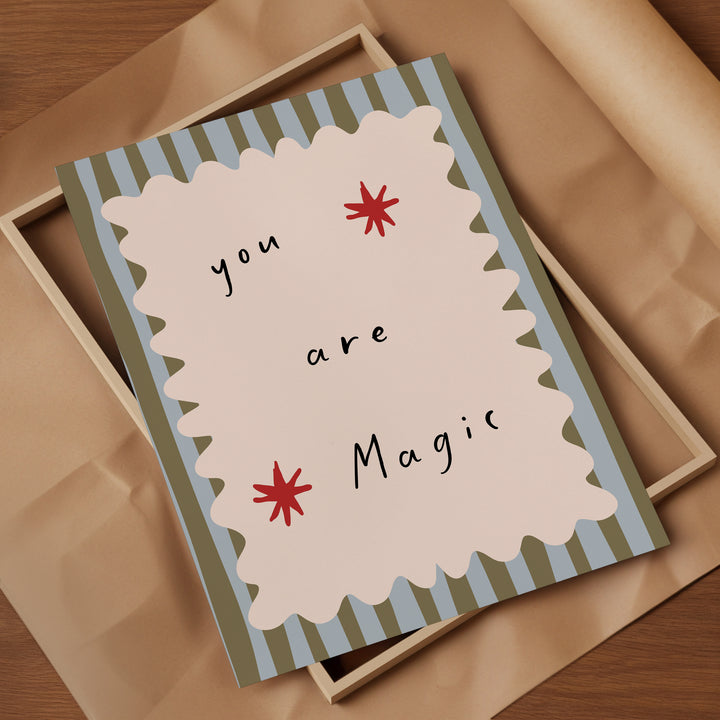 a card that says you are magic in a box