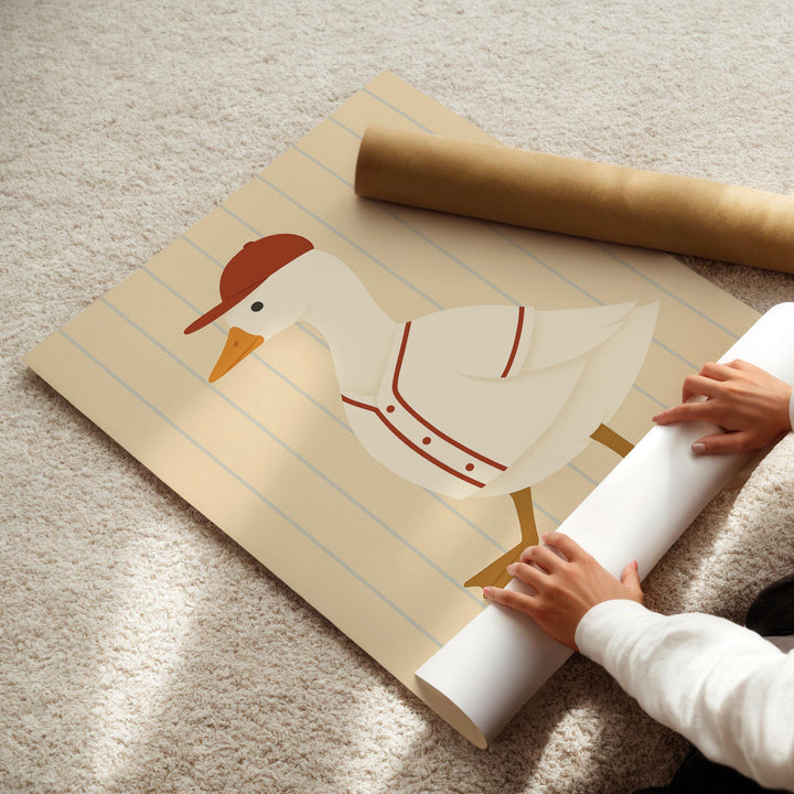 a child is drawing a duck on a piece of paper