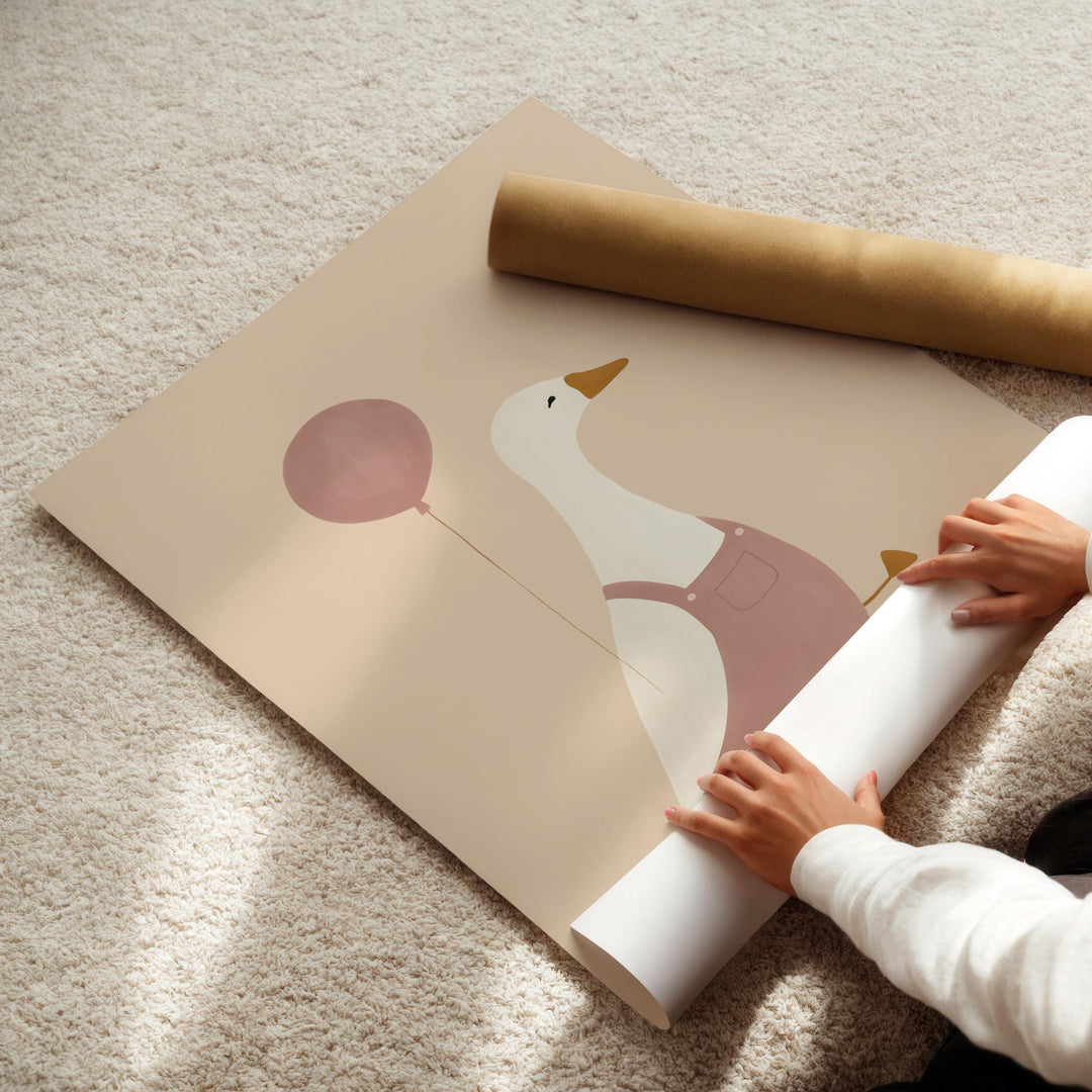 a person is holding a roll of paper on the floor