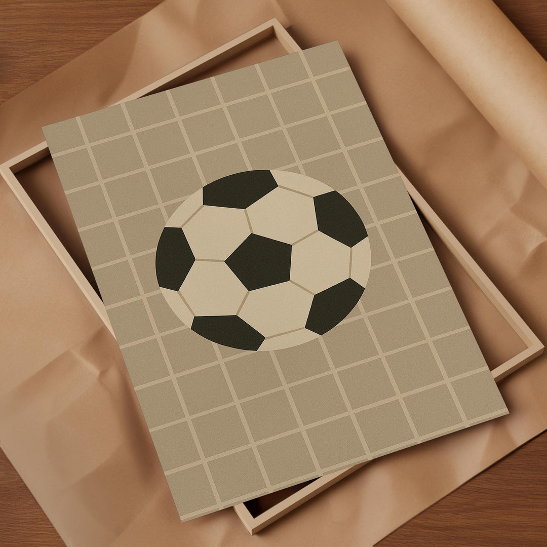 a picture of a soccer ball on a piece of paper
