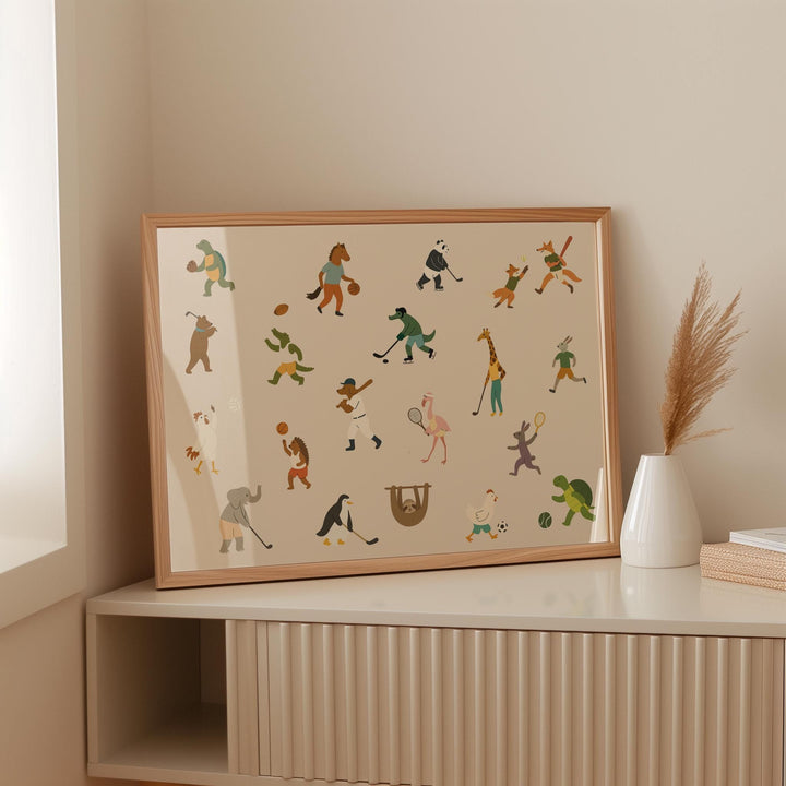 a picture of a group of people on a wall