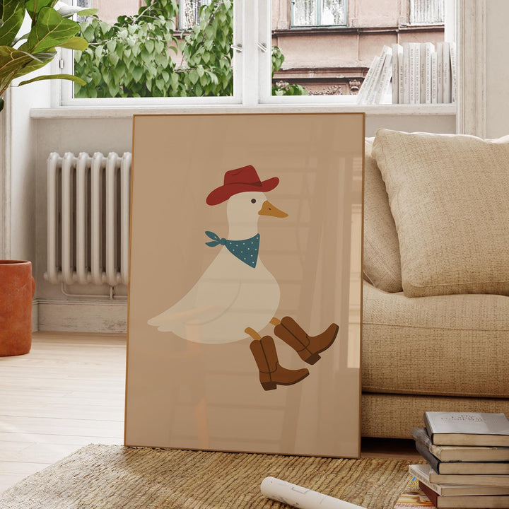 a picture of a duck wearing a cowboy hat