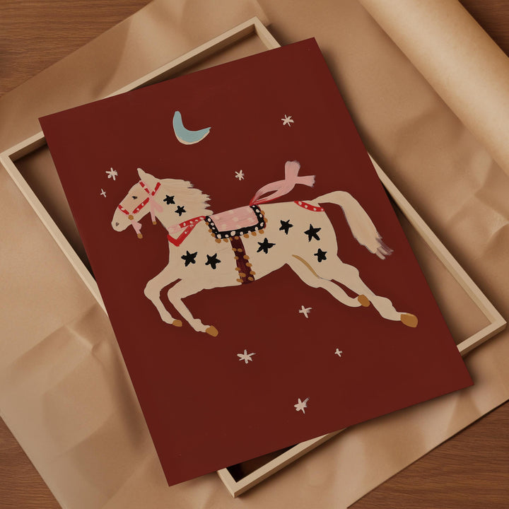 a card with a picture of a horse on it
