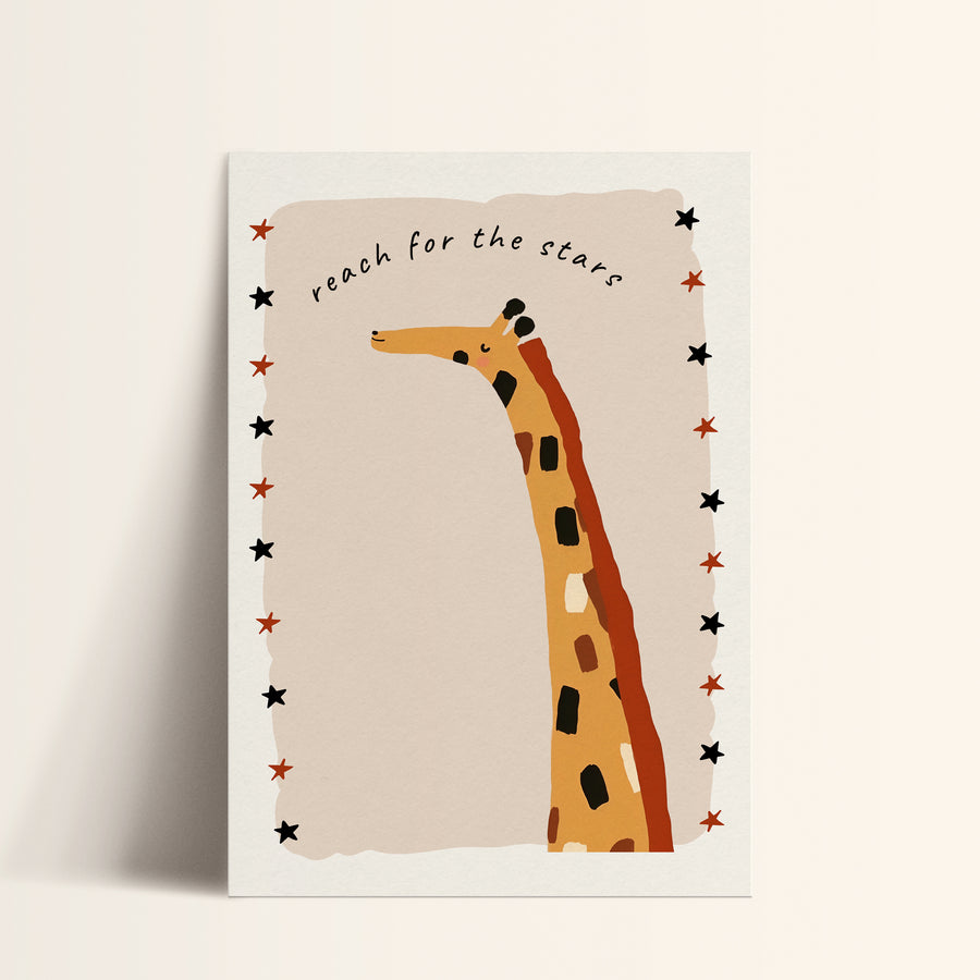 a card with a picture of a giraffe