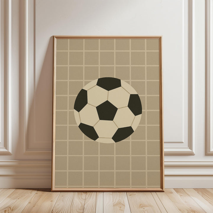 a picture of a soccer ball on a wall
